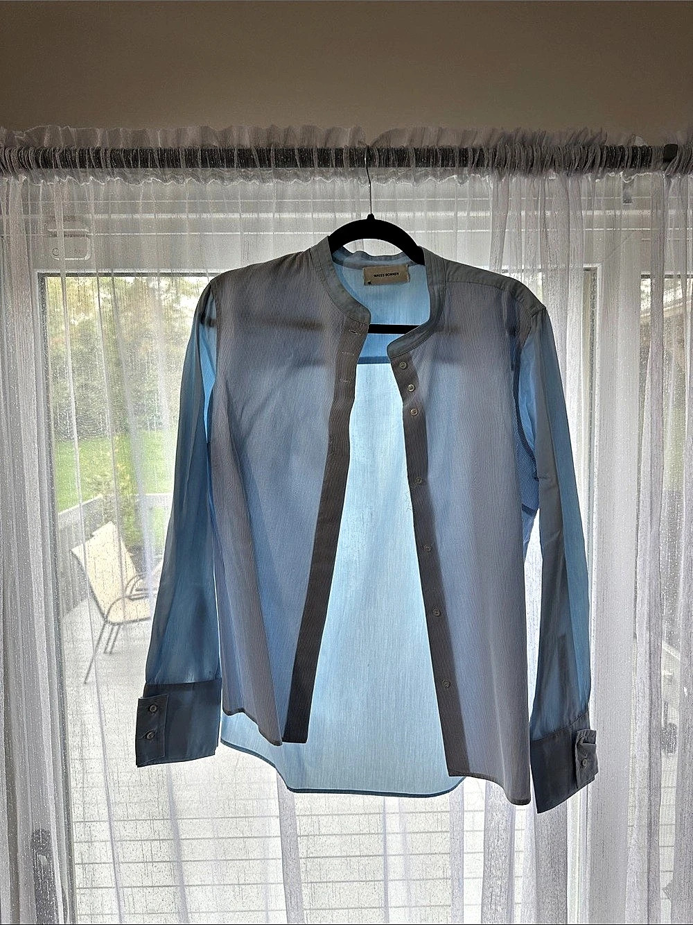Wales Bonner Portrait Shirt Blouse Blue & Gray
